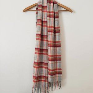 Plaid Cashmink Scarf with Tassels Made in Germany